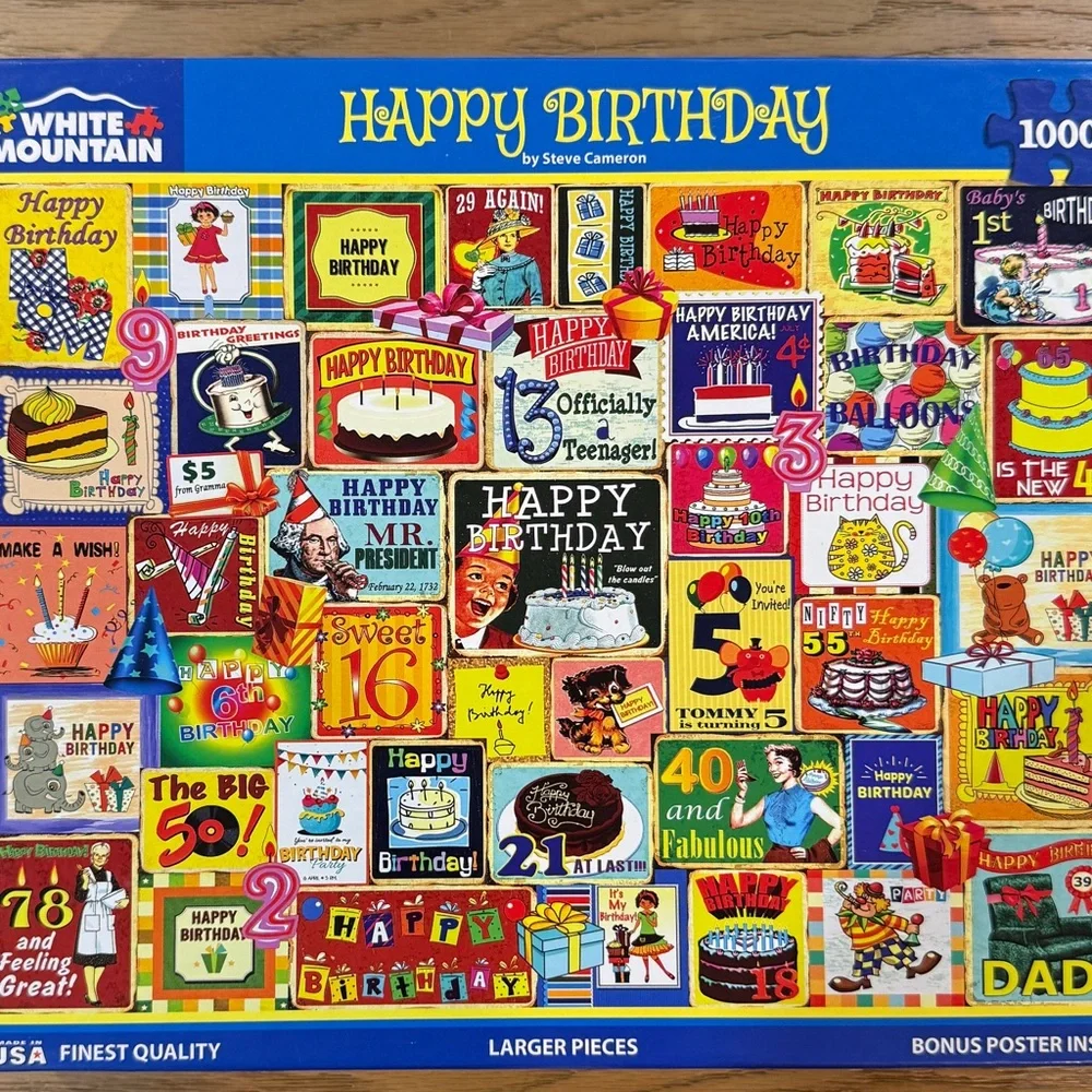 White Mountain Colorful “Happy Birthday” Puzzle